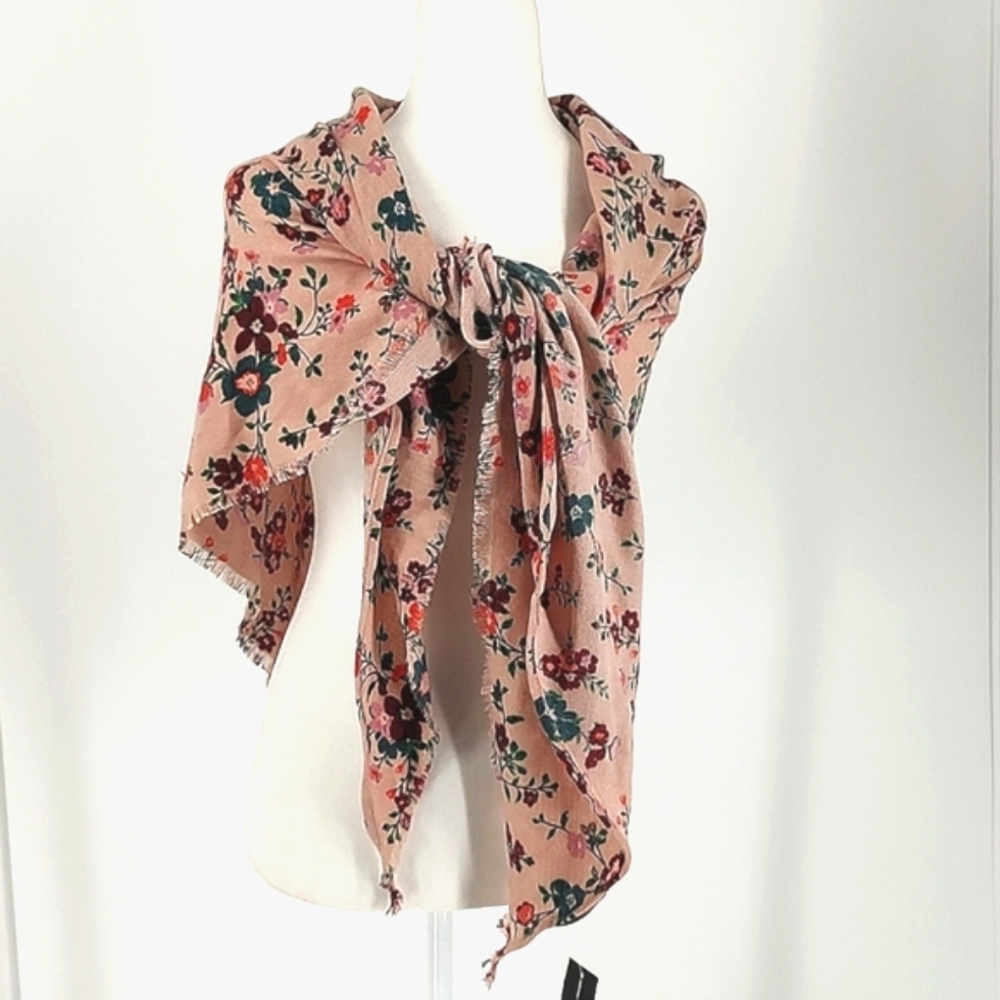 INC International Concepts Floral Triangle Scarf Blush Pink One Size NWT
